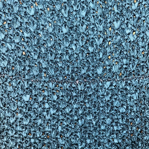 Vintage Vivienne Tam Metallic Blue Woven Crochet Dress Cowl Neck S NWOT Rare - Picture 8 of 11